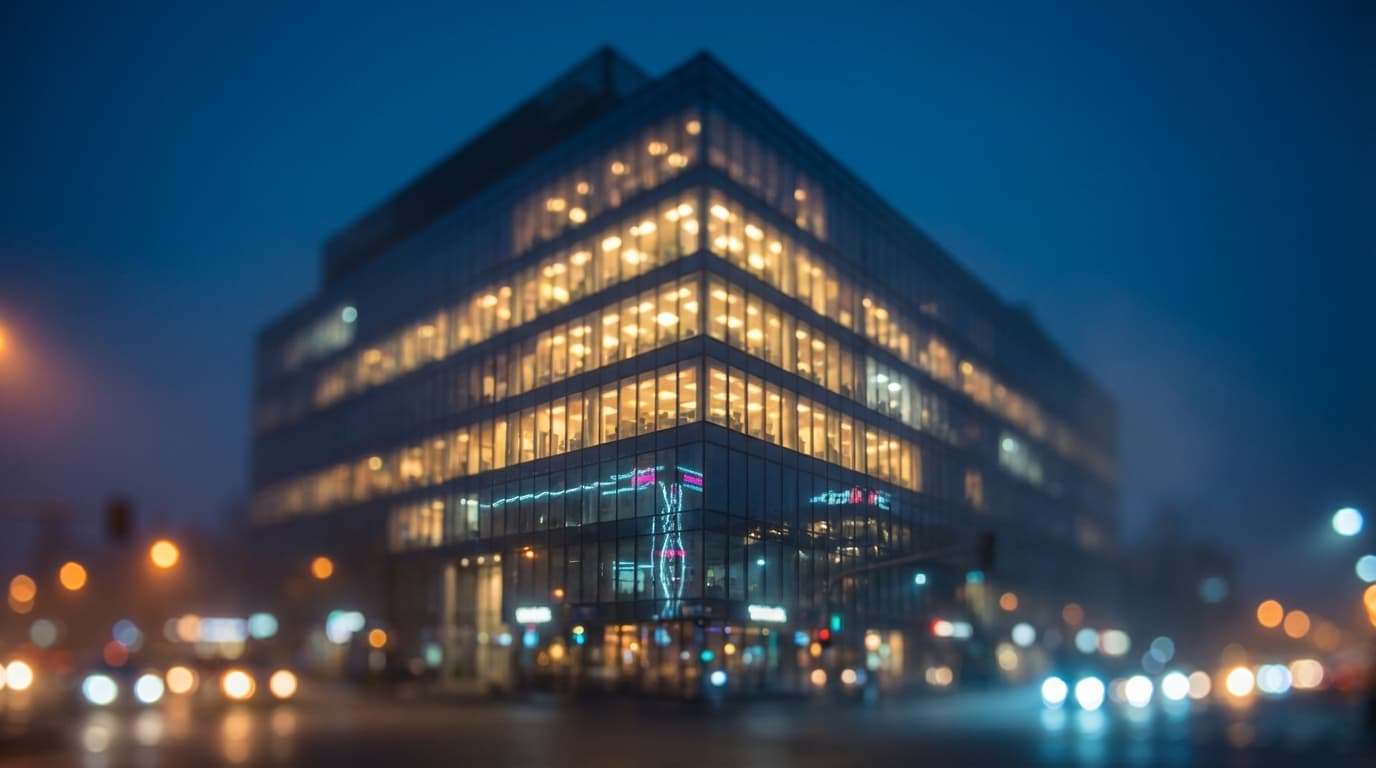 Security guard on patrol at dusk